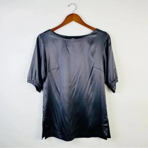 FUTURE PARADISE Gray Silk Tunic Top Size Small - Picture 1 of 6